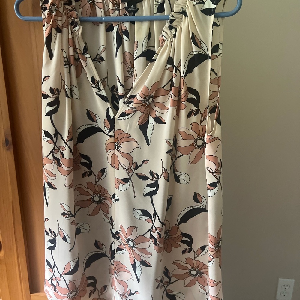 Ann Taylor Pink and Black Floral Dress